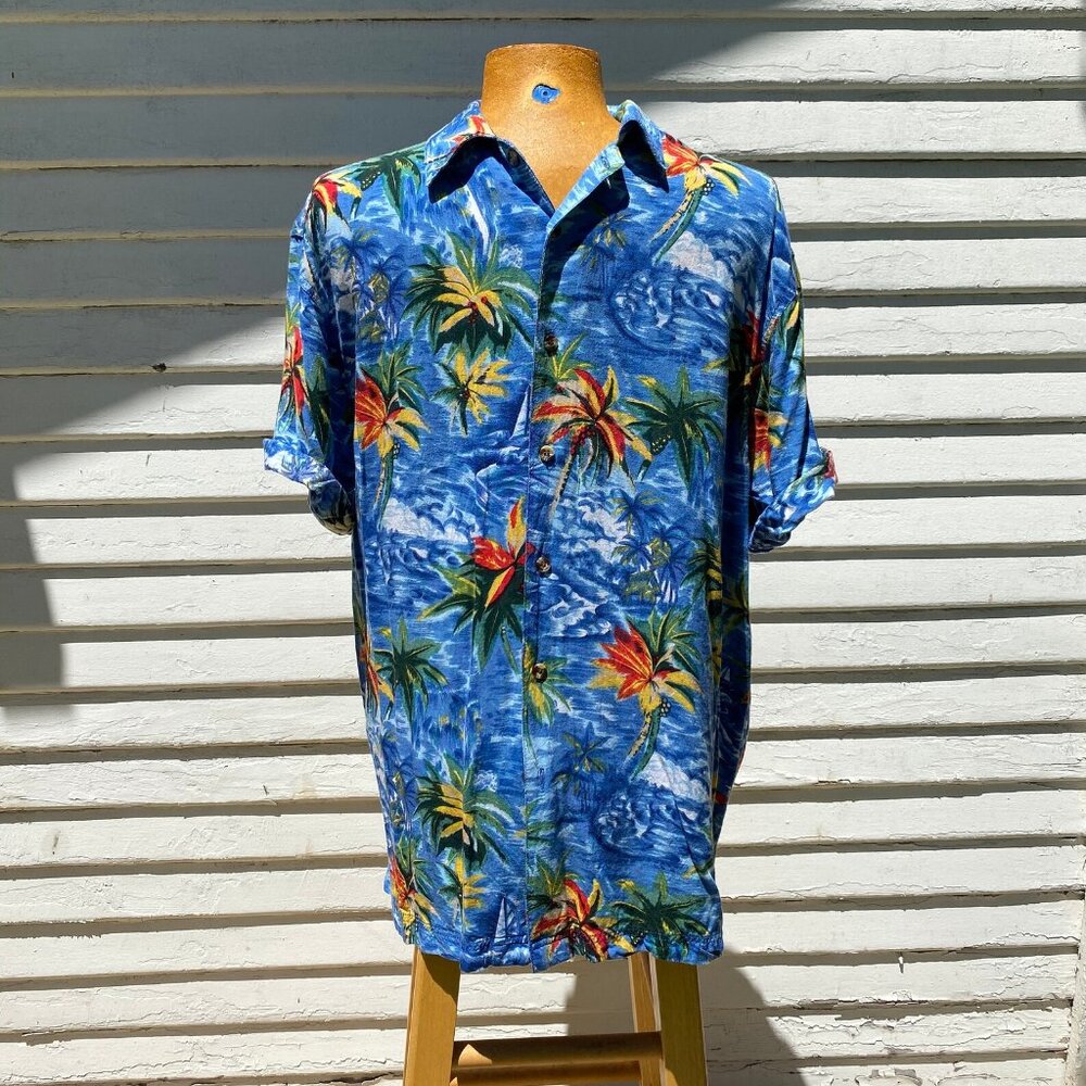 90s Colorful Hawaiian Shirt size Large